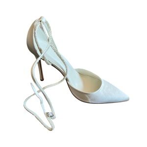 Galina Signature Moxxi One Single Left Shoe Bridal White Satin Ankle Strap 8.5M